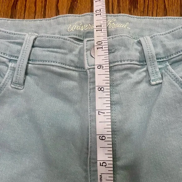 Universal Thread Pale Green Acid Wash Jeans Women’s 12 High Rise Skinny Cotton - Picture 11 of 12
